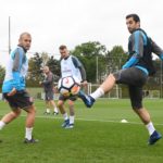 Arsenal players train ahead of Huddersfield Town match
