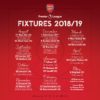 Arsenal 2018/19 Full Premier League Fixture