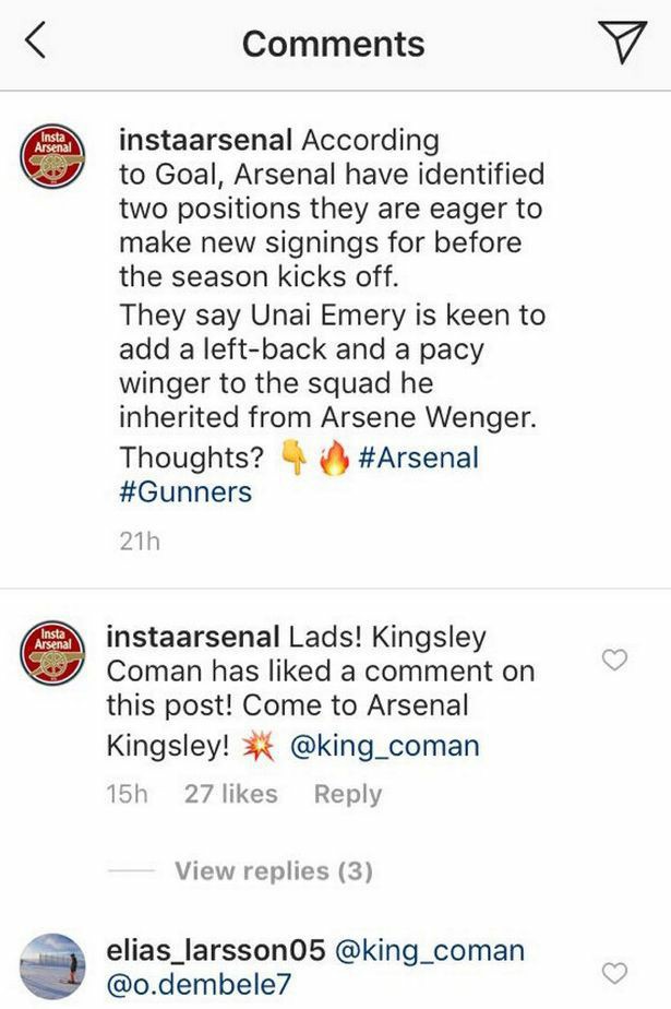 Arsenal Fan Account Comment
