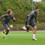 Xhaka and Guendouzi in training