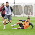 Lucas Torreira and Xhaka in training