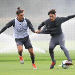Bellerin and Ozil in training